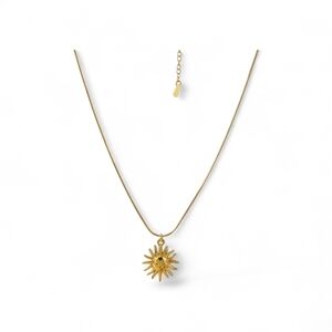 Gold Sunburst Pendant Necklace - Women Jewelry